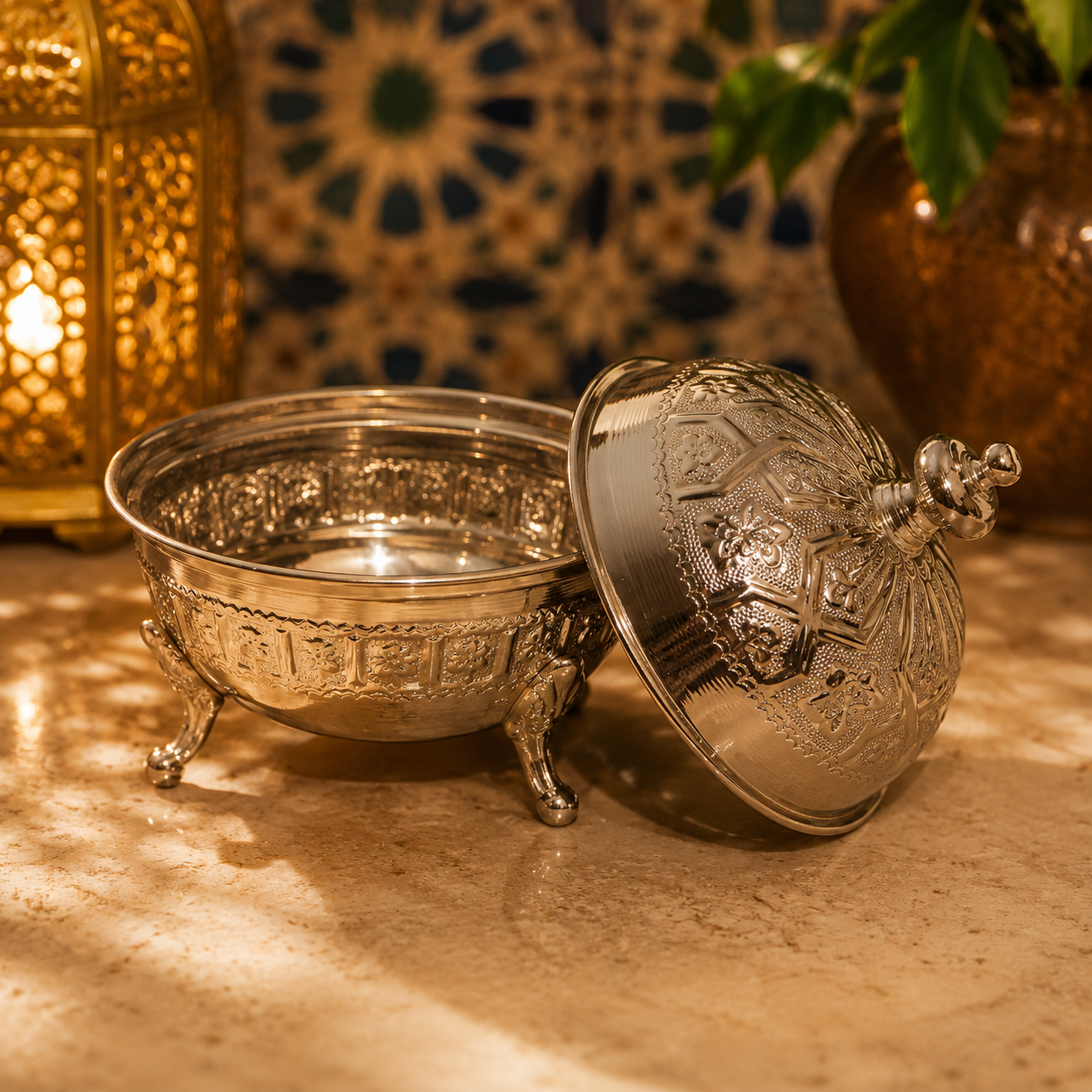 Sucrier Marocain en Cuivre Fait Main