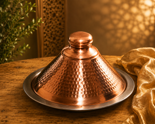 Tajine en Cuivre Martelé Fait Main – Décoration et Artisanat Marocain