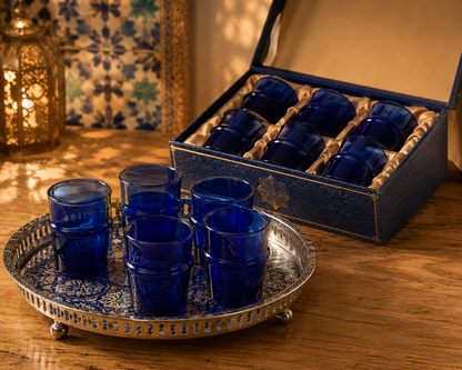 Lot de 6 Verres à Thé Marocains Artisanaux Faits Main