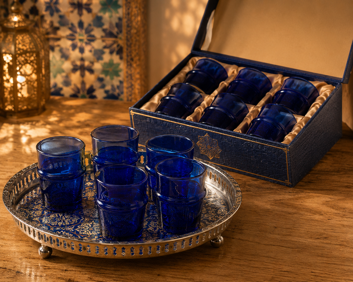 Lot de 6 Verres à Thé Marocains Artisanaux Faits Main