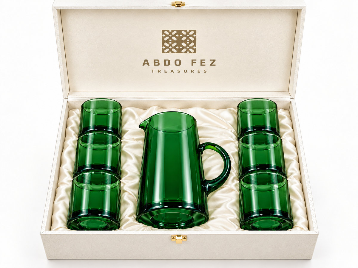 Green Collection — 1 Water Carafe + 6 Water Glasses