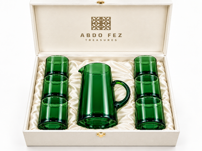 Green Collection — 1 Water Carafe + 6 Water Glasses